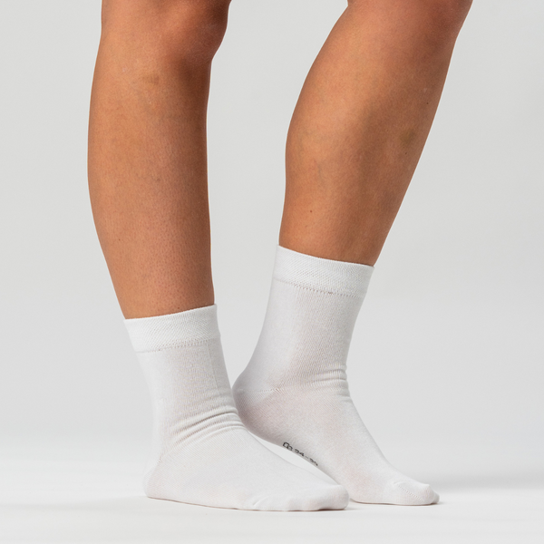 10 par bambus strømper low cut hvid/mørkegrå