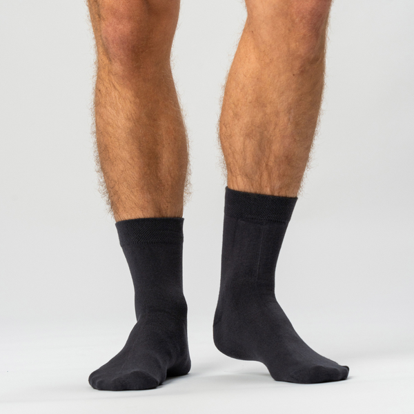 10 par bambus strømper low cut hvid/mørkegrå