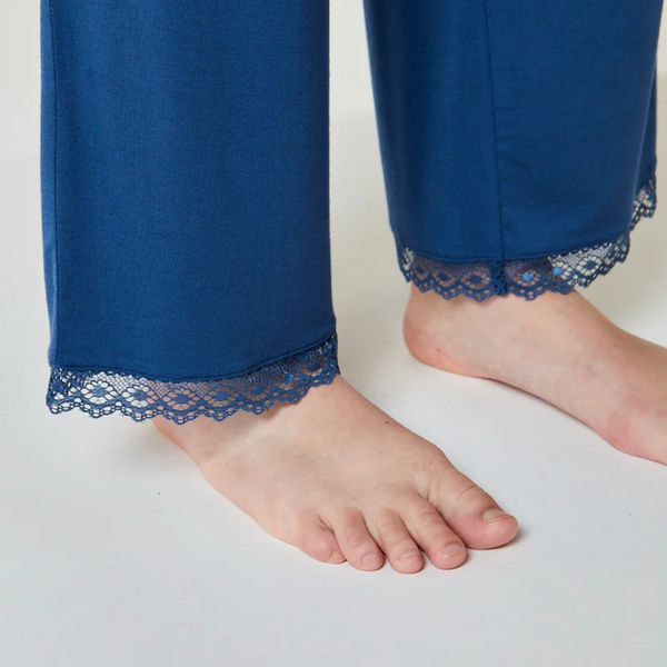 Jasmin bambus natbukser - støvet blå