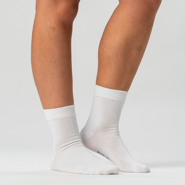 10 par bambus strømper low cut hvid/navy