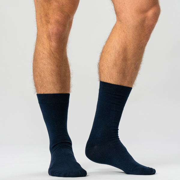 10 par bambus strømper low cut hvid/navy