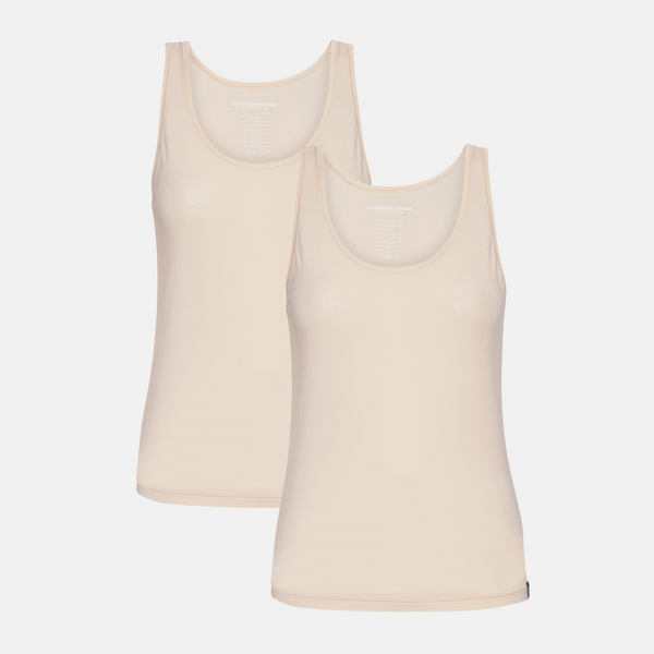 2 pak creme Bambus Tank Top
