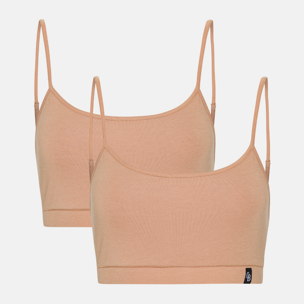 Tan bambus Bh top med tynd strop - 2 pak