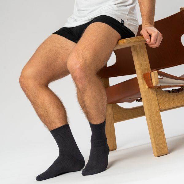 5 par mørkegrå bambus strømper (Low cut)