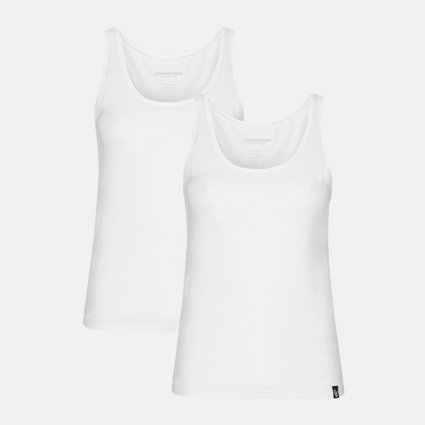 2 pak hvide bambus tank top