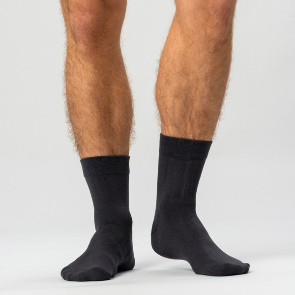 5 par mørkegrå bambus strømper (Low cut)