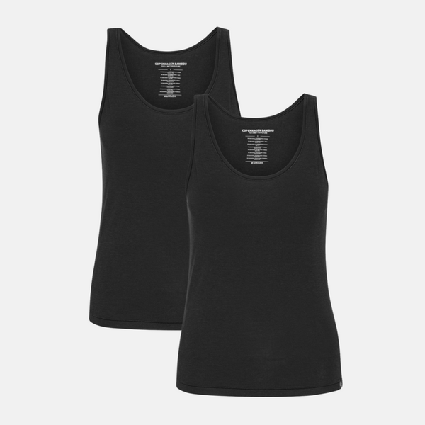 2 pak sort Bambus Tank Top