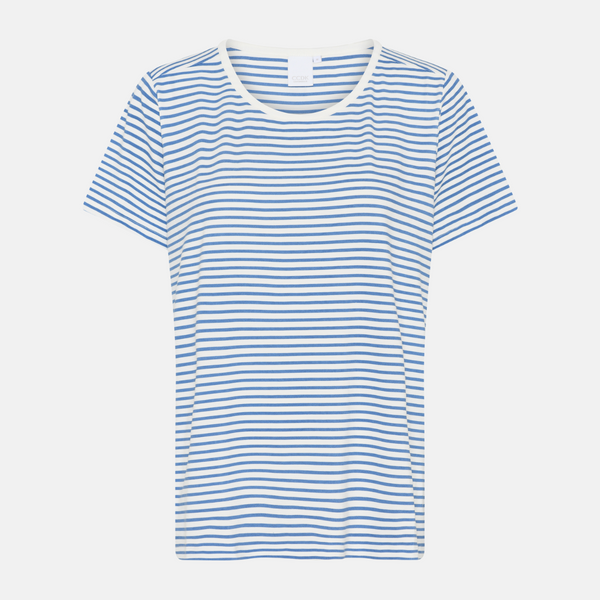 Bea kortærmet bambus t-shirt - lyseblå stribet