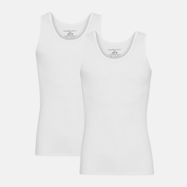 2 pak hvide bambus tank tops