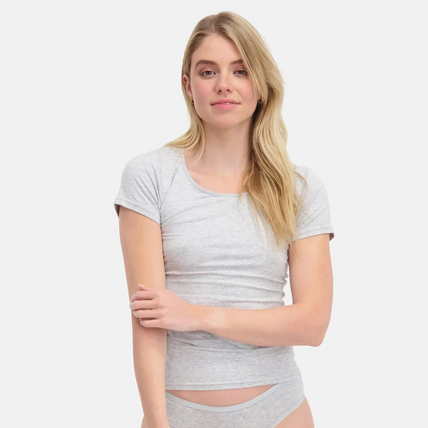 2 pak grå kortærmet bambus T-shirt
