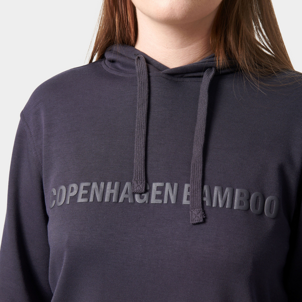 Mørkegrå bambus hoodie med logo