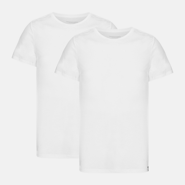 2 pak hvide slim fit crew neck bambus T-shirts