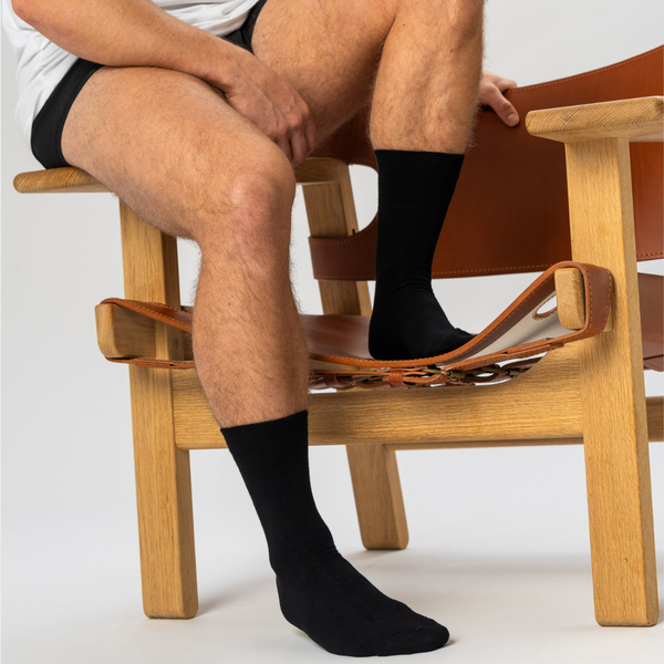 7 par sorte bambus strømper