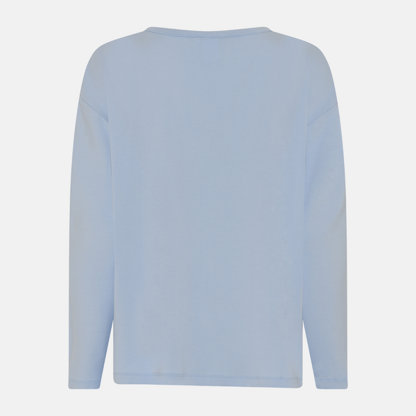 Britt langærmet bambus T-shirt - Kentucky Blue