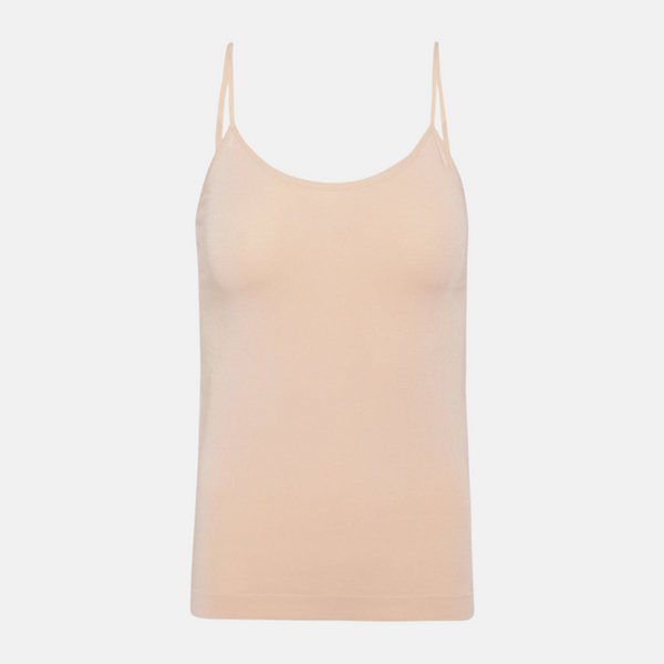Rose nude bambus top med tynde stropper
