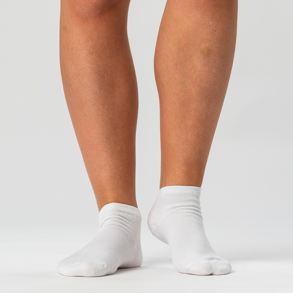5 par hvide bambus ankelstrømper