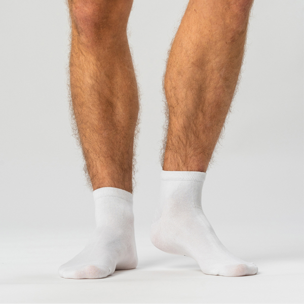 5 par hvide bambus ankelstrømper