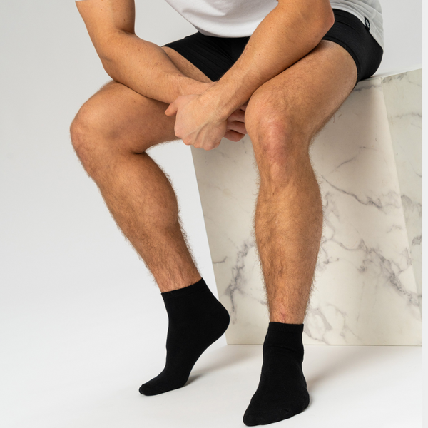 5 par sorte bambus ankelstrømper