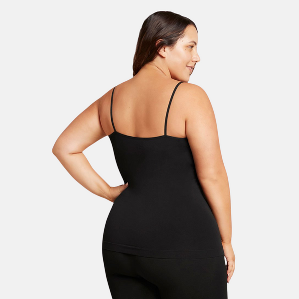 Sort bambus top med tynde stropper