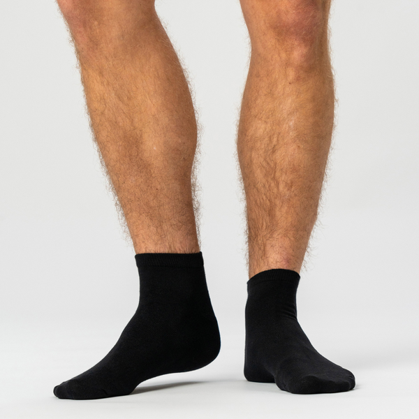 5 par sorte bambus ankelstrømper