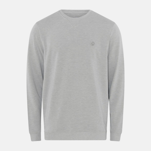 Lysegrå badge bambus sweatshirt
