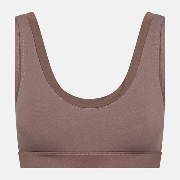 Taupe bambus BH top med feminine detaljer