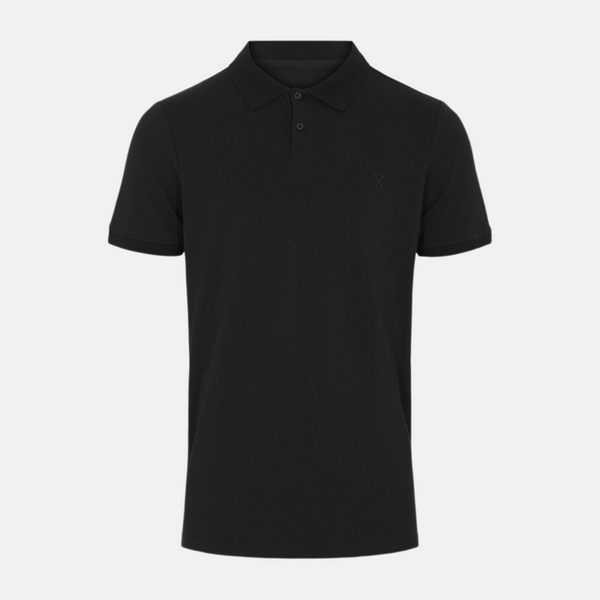Sort pique bambus polo shirt