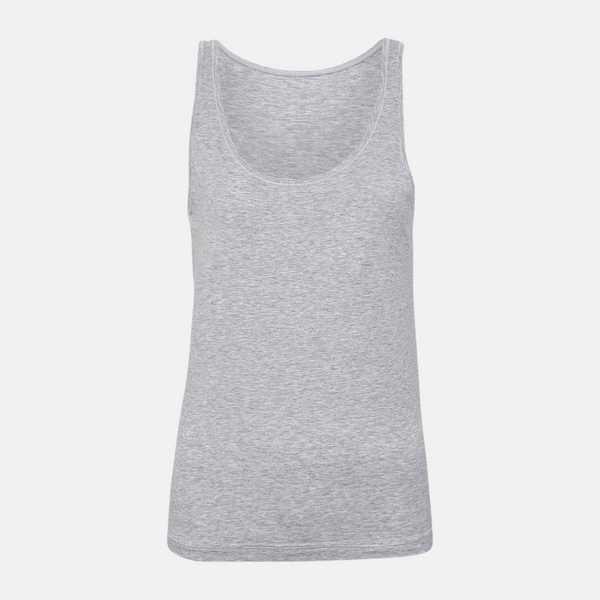 Lysegrå bambus tank top bred strop