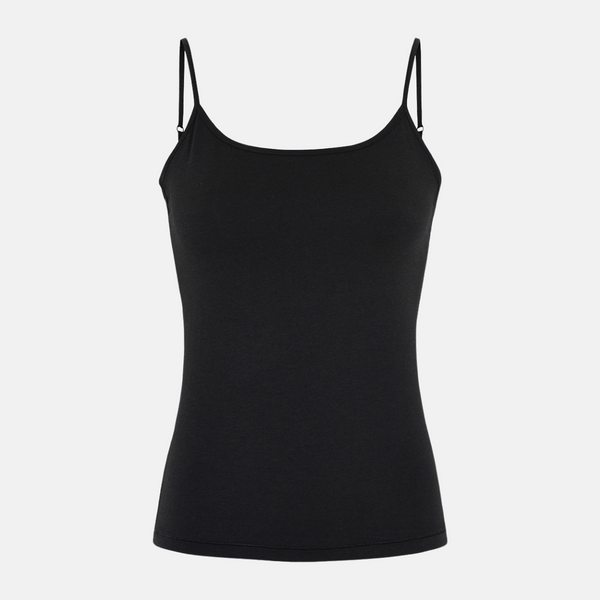 Sort bambus tank top tynd strop