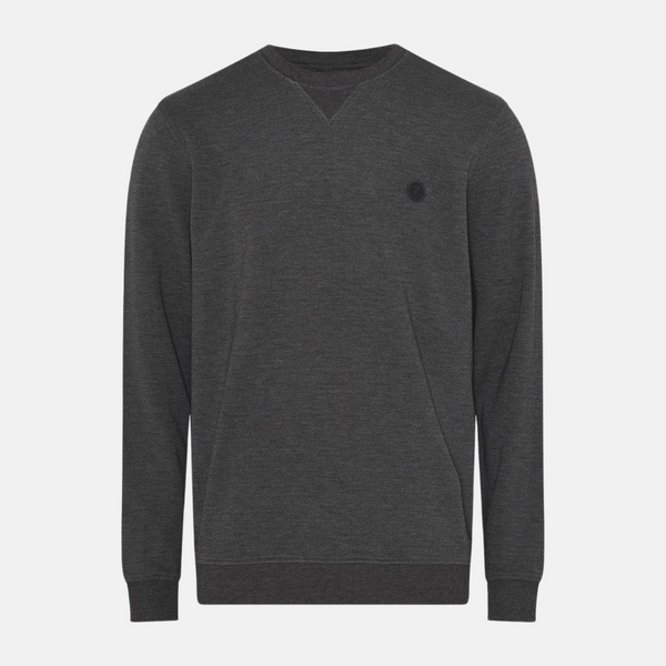 Mørkegrå badge bambus sweatshirt