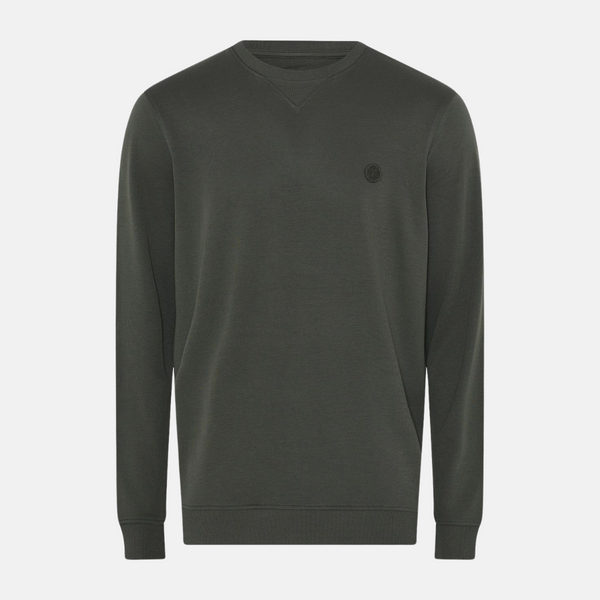Mørkegrøn badge bambus sweatshirt