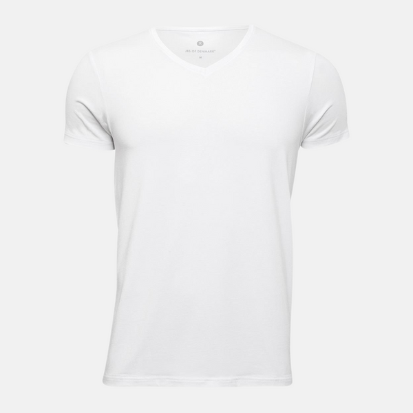 Hvid v-hals bambus T-shirt