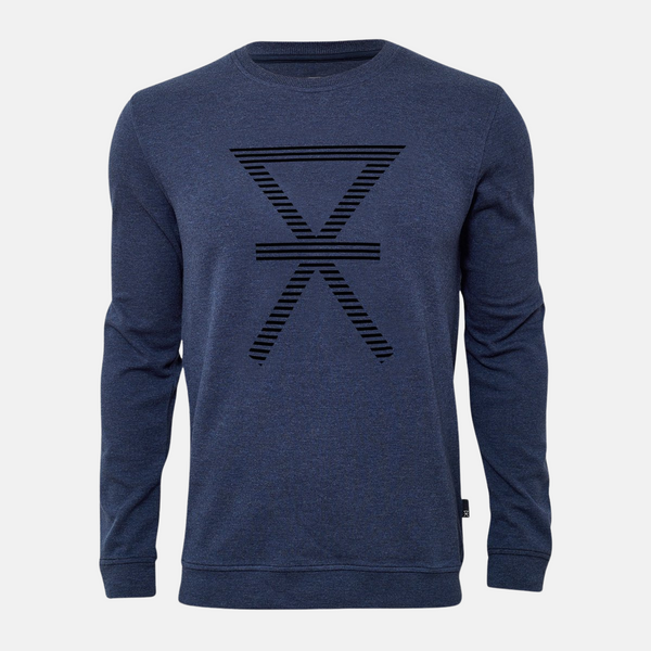 Mørkeblå bambus sweatshirt med print