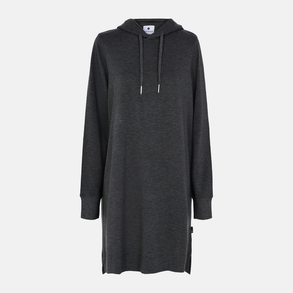 Mørkegrå bambus hoodie kjole