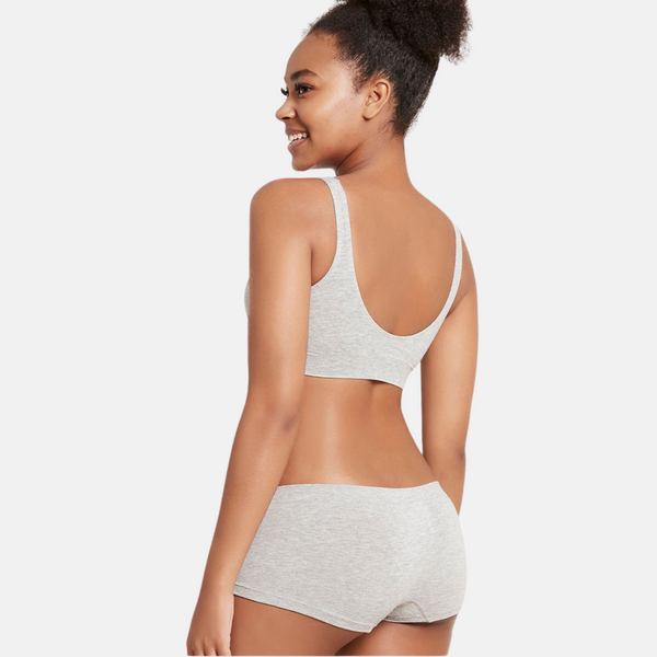 Lysegrå vatteret bambus bh uden bøjle