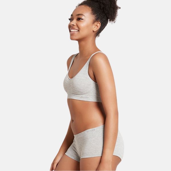 Lysegrå vatteret bambus bh uden bøjle