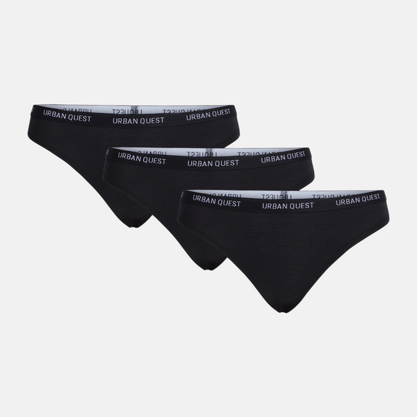 3 pak bambus g-streng i sort