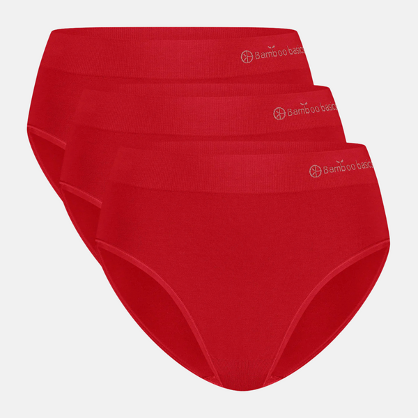 Belle bambus maxi trusser - rød 3 pak