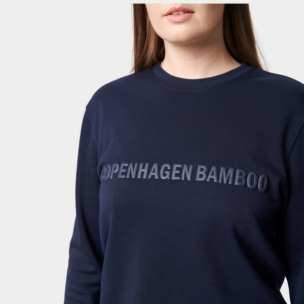 Navy bambus joggingsæt med logo