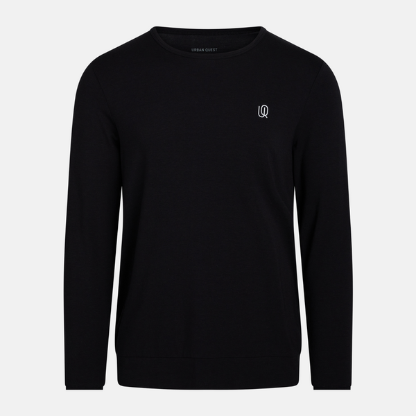 Langærmet bambus sweatshirt i sort