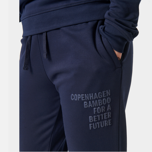 Navy bambus joggingsæt med logo