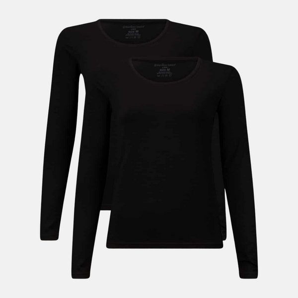2 pak sort bambus T-shirt langærmet