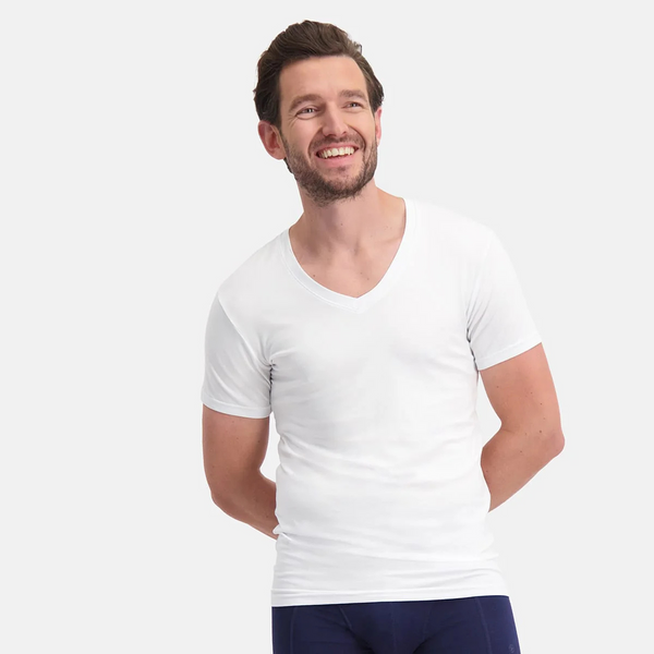 2 pak hvid bambus T-shirt slim fit