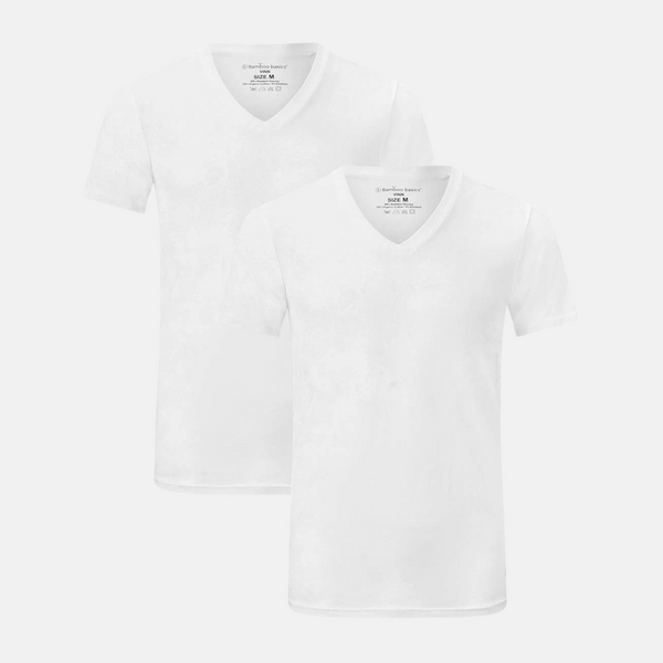 2 pak hvid bambus T-shirt slim fit