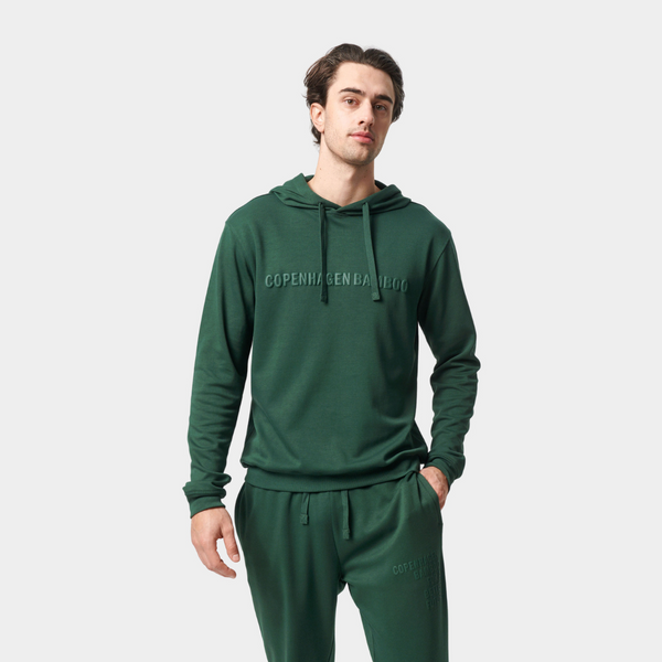 Grøn bambus hoodie med logo