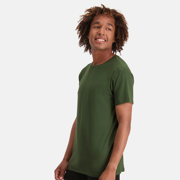 2 stk bambus T-shirt mørkegrøn med crew neck