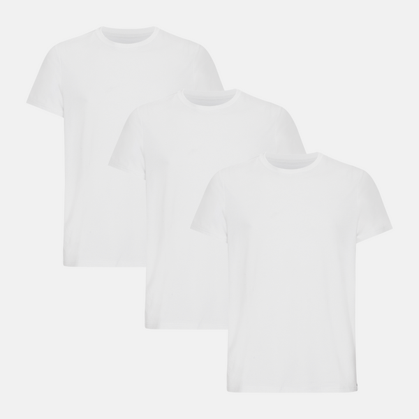 3 pak hvide bambus T-shirt
