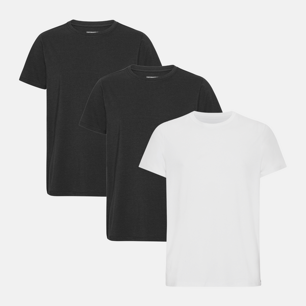 3 pak bambus T-shirt sort/sort/hvid