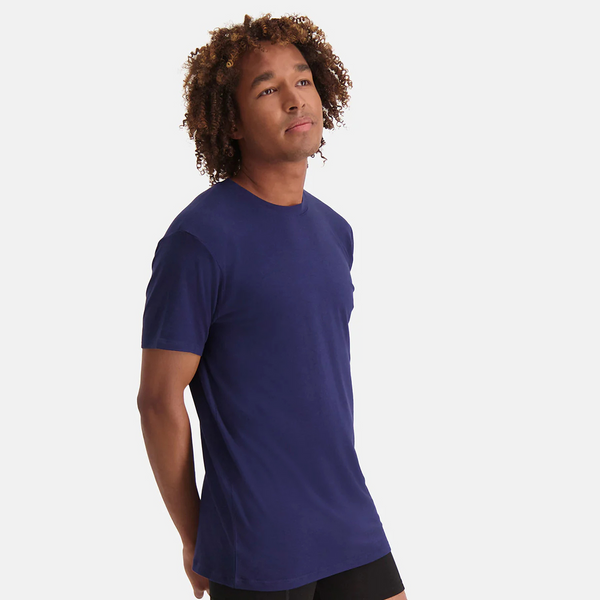 2 stk bambus T-shirt navy med crew neck