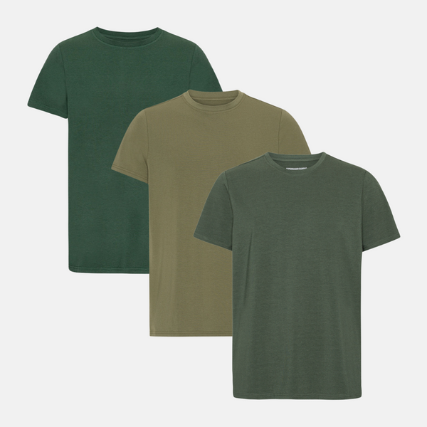 3 pak bambus T-shirt grøn/oliven/forest night